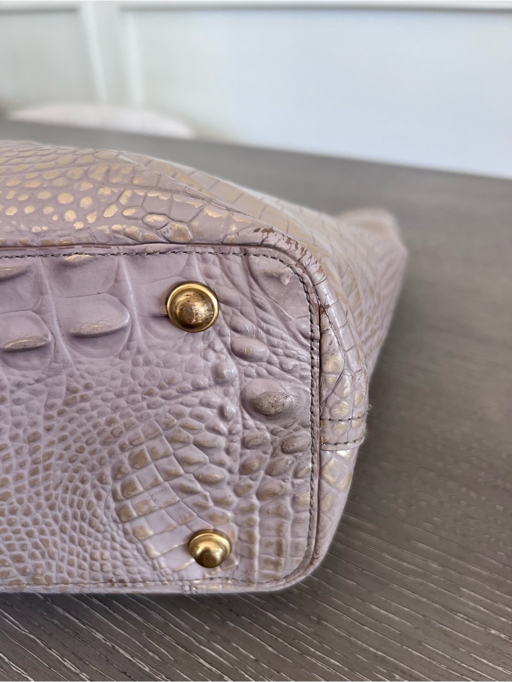 Brahmin Croc-Embossed Tote in Light Taupe - Picture 7 of 15